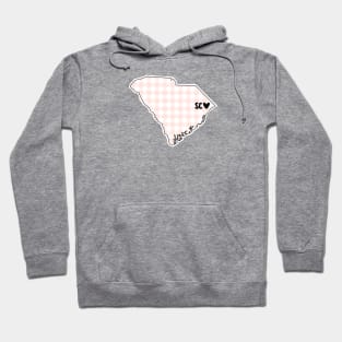 USA States: South Carolina (pink plaid) Hoodie